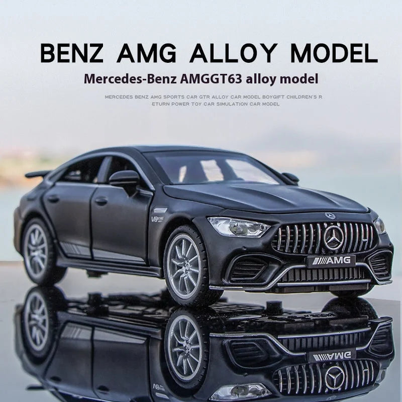1:32 Mercedes Benz AMG GT63 coche deportivo aleación Diecast modelo de coche sonido luz tirar hacia atrás juguetes adornos regalo para niños recoger