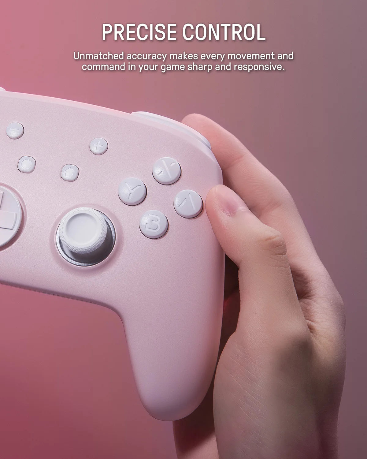 FUNLAB para Halloween-controlector Pro de efecto Hall con patrón luminoso fantasma para Nintendo Switch 2/PC/OLED/Lite/Paddle/Turbo/RGB-Rosa