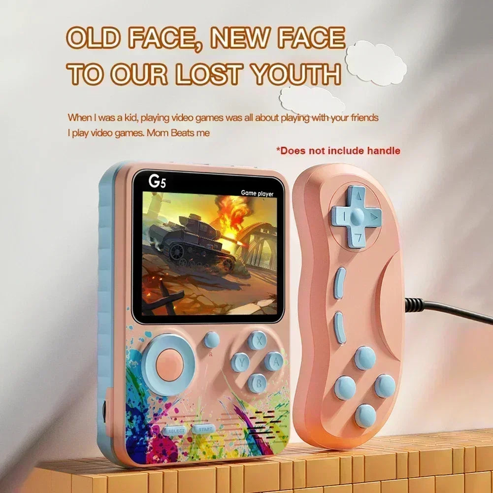 Consola de juegos portátil Retro G5 con 500 juegos clásicos, Gamepad portátil con pantalla de 3,0 pulgadas, batería recargable de 1020mAH, Color Macaron