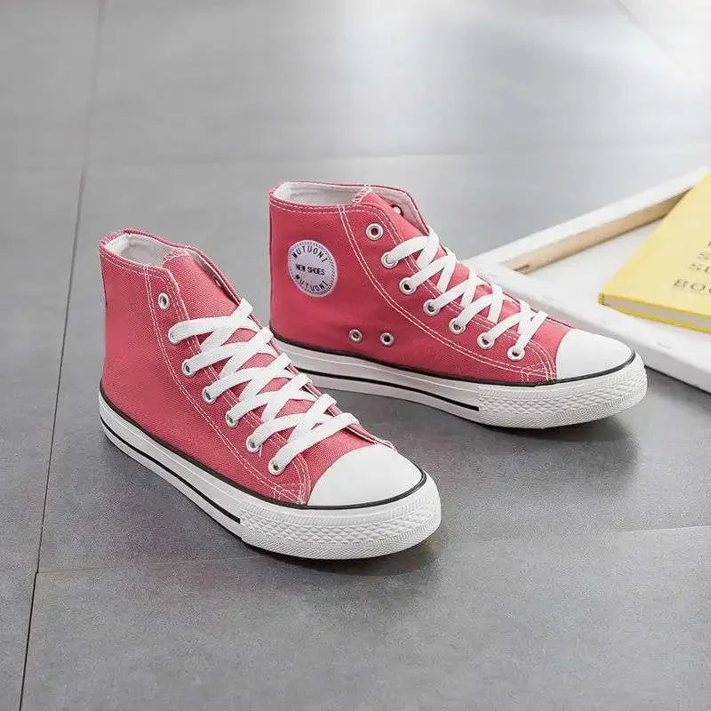 Zapatos de lona Ins de alta calidad para mujer, zapatos coreanos Ulzzang versátiles para estudiantes, primavera, nuevo estilo, cubierta de tobillo de fondo plano, zapatos con suela de goma