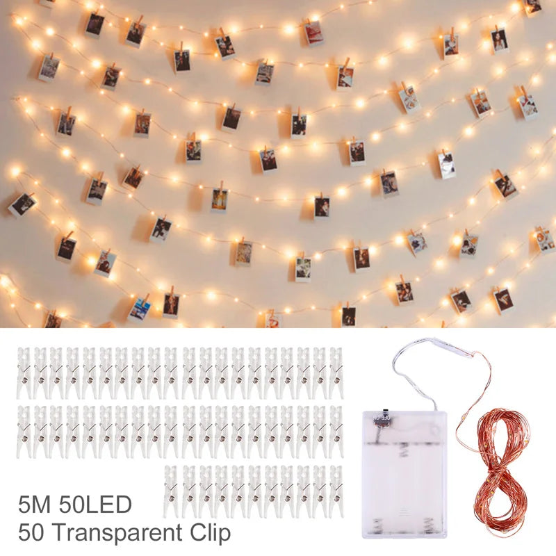 Clip de foto, pancarta de luz, decoración de boda, decoración de fiesta de cumpleaños, pancarta para Baby Shower para niños y niñas, decoración navideña 2023