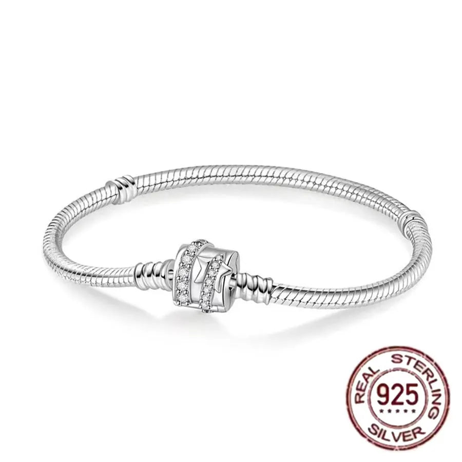 Pulsera de hueso de serpiente de Spider Man de plata de ley 100% S925, adecuada para pulsera Pandora, regalo de joyería de moda para mujer bi