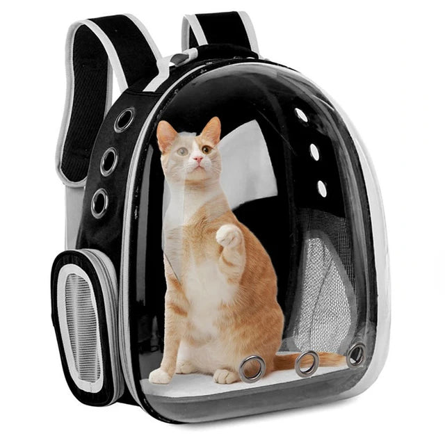 Bolsa de transporte para Gato, mochilas espaciales para mascotas, mochila transparente portátil transpirable, bolsas de cápsulas espaciales para transporte de cachorros y perros
