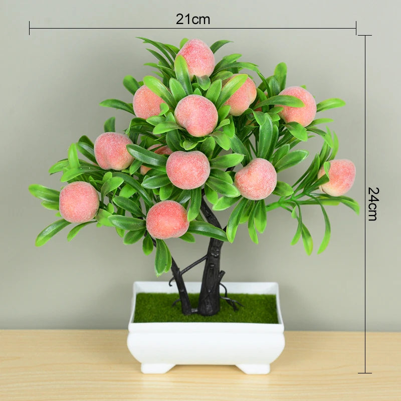 Bonsái de plantas artificiales, árbol pequeño, maceta, plantas falsas, flores, adornos en maceta para decoración de mesa de habitación del hogar, decoración de jardín de Hotel