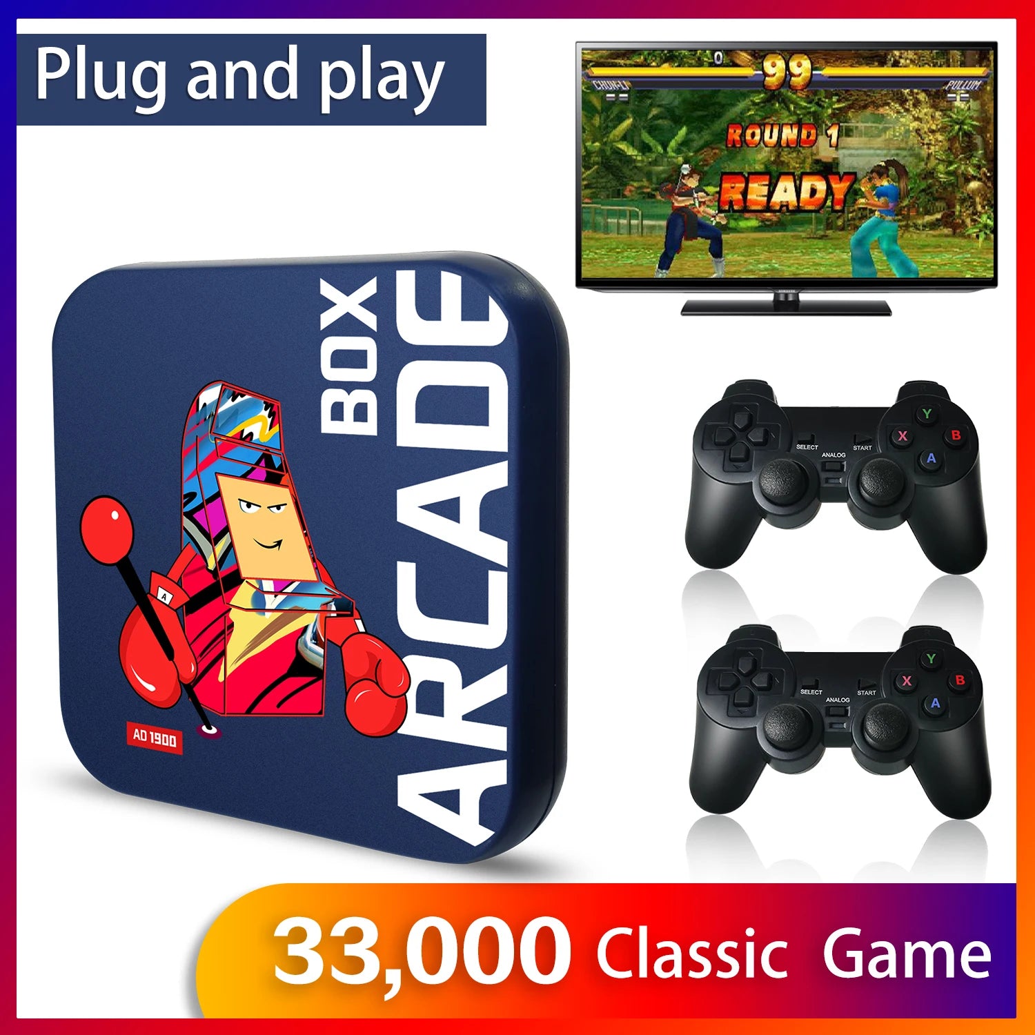 Consola Arcade Box para PS1/DC/Naomi, 64GB, clásica, Retro, más de 33000 juegos, Super consola, 4K, pantalla HD en Monitor de proyector de TV