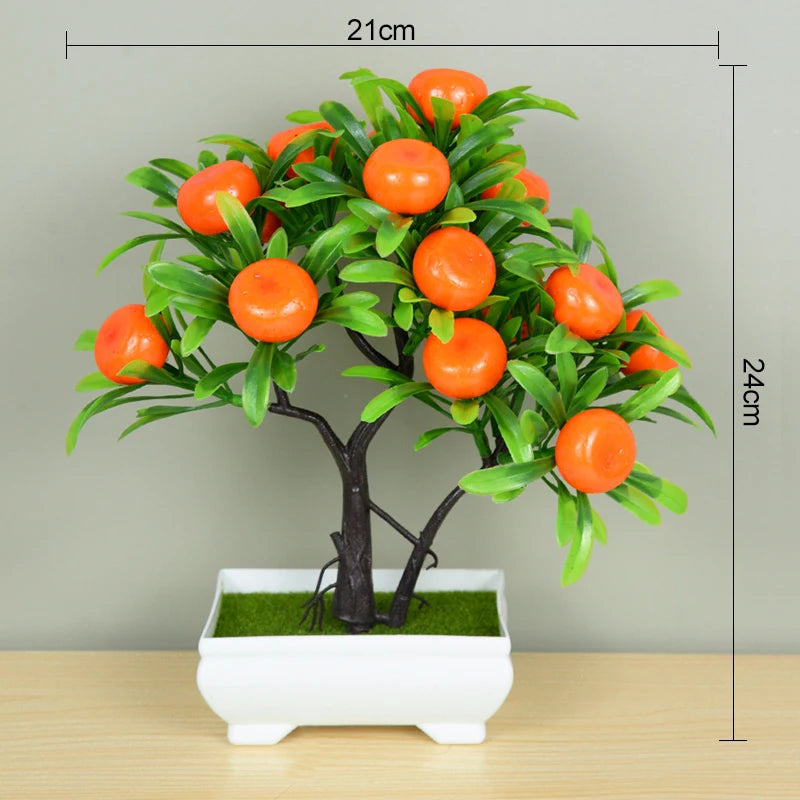 Bonsái de plantas artificiales, árbol pequeño, maceta, plantas falsas, flores, adornos en maceta para decoración de mesa de habitación del hogar, decoración de jardín de Hotel