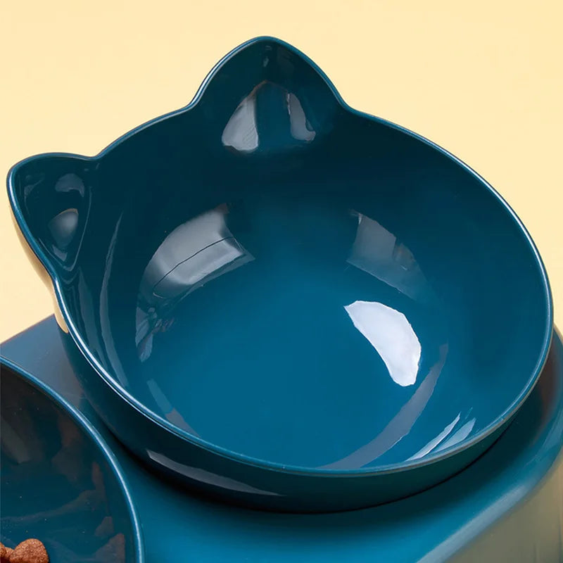 Comedero para gatos 3 en 1, dispensador automático de agua, doble cuenco, cuenco para mascotas para perros pequeños, gatos, contenedor de comida para mascotas, accesorios para gatos