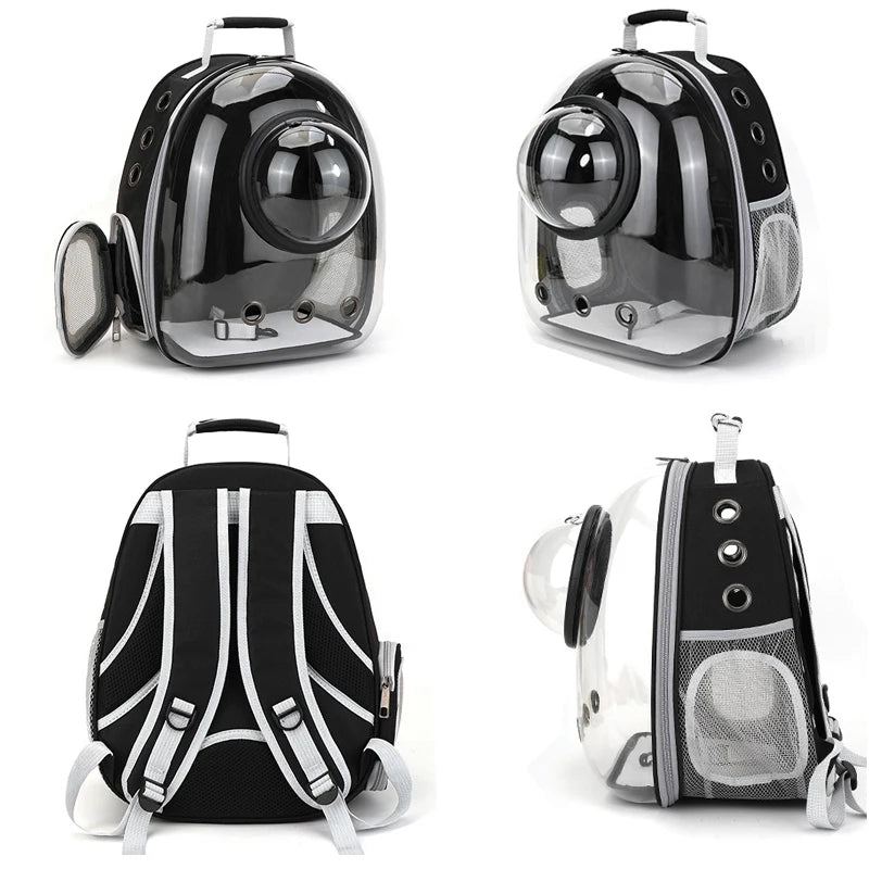 Bolsa de transporte para Gato, mochilas espaciales para mascotas, mochila transparente portátil transpirable, bolsas de cápsulas espaciales para transporte de cachorros y perros