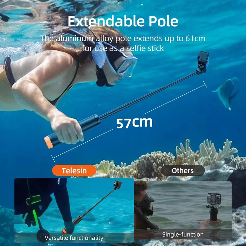 BSLIUFANG-palo de flotabilidad subacuática, trípode extensible para selfie, adecuado para GoPro Insta360 DJI OSMO, accesorios para cámaras deportivas