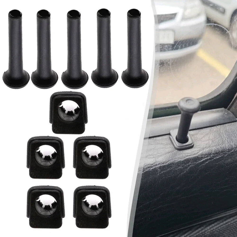 Pomo de bloqueo de puerta de coche, botón de bloqueo de seguridad, pomo de plástico para Golf Mk2 Mk3 191837187, 5 uds.