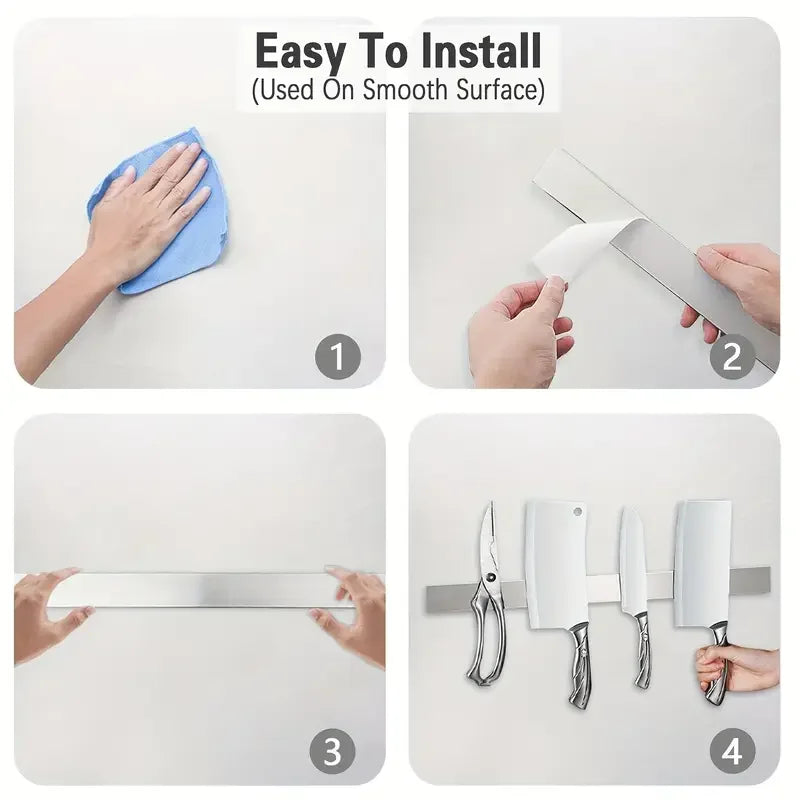Tira magnética profesional de acero inoxidable, soporte magnético para cuchillos, estante para cuchillos de cocina, barra 30 40 50 cm, accesorios de cocina