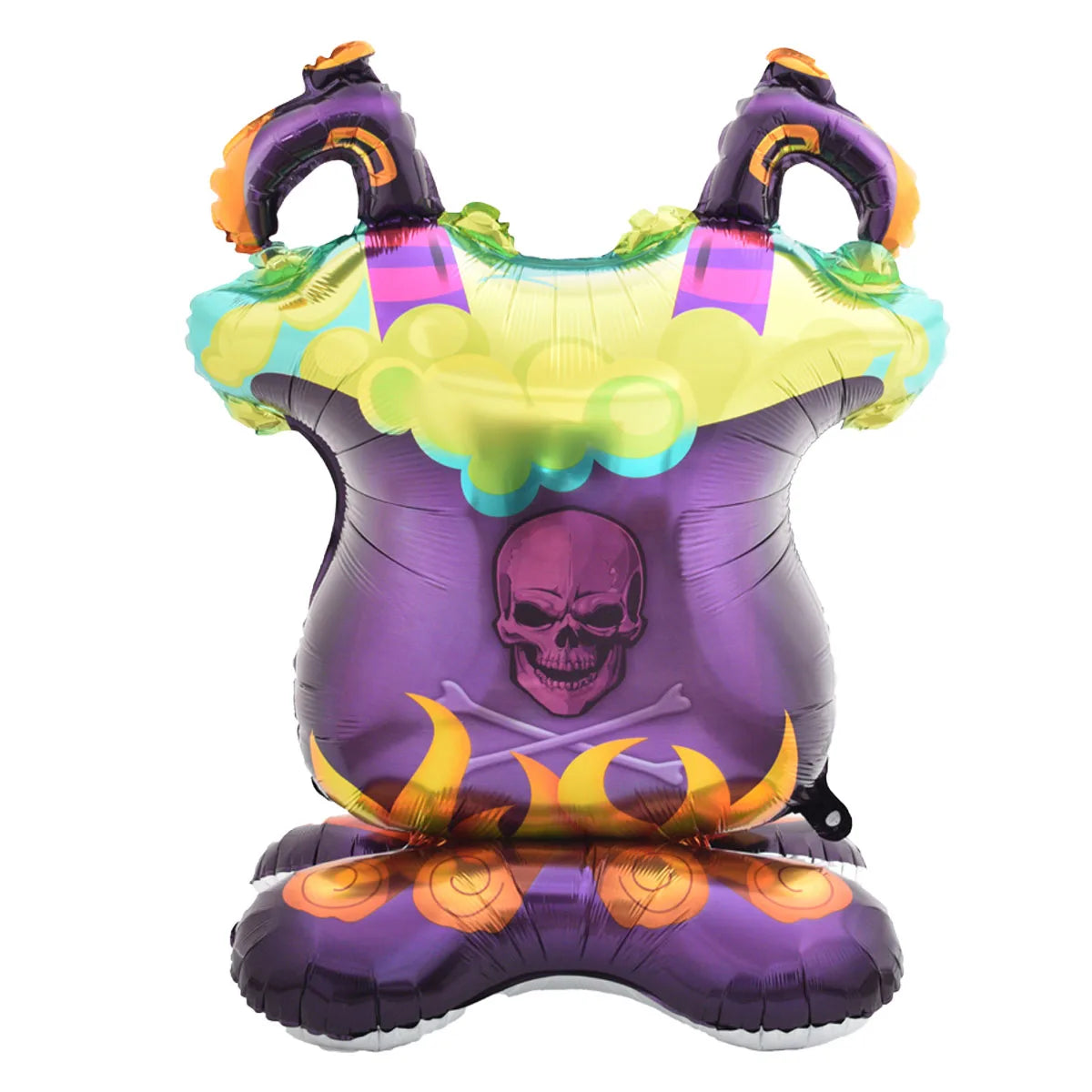 Juego de globos de papel de aluminio con soporte gigante, globo de calabaza, fantasma, bruja, árbol fantasma, decoraciones para fiesta de Halloween, 1 Juego