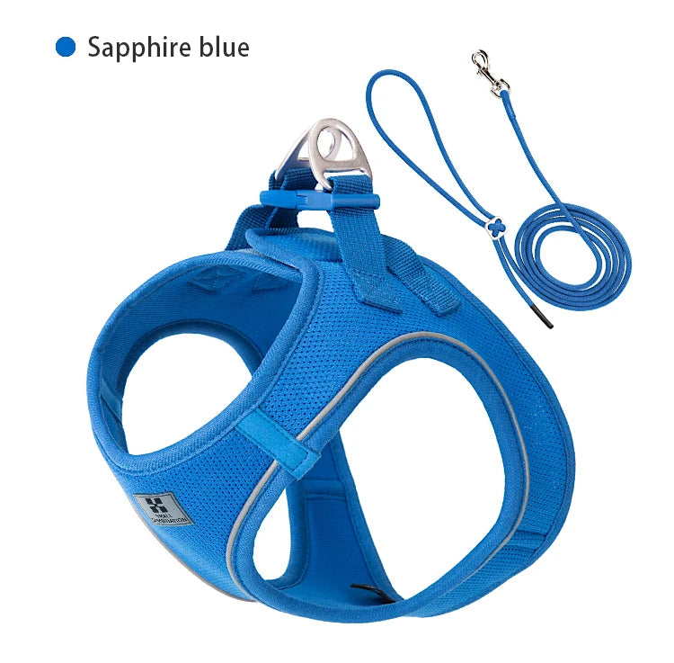 Juego de correas y arnés para perros pequeños y medianos, arnés reflectante ajustable para cachorros y gatos, chaleco para mascotas, Chihuahua, Yorkies, caminar al aire libre