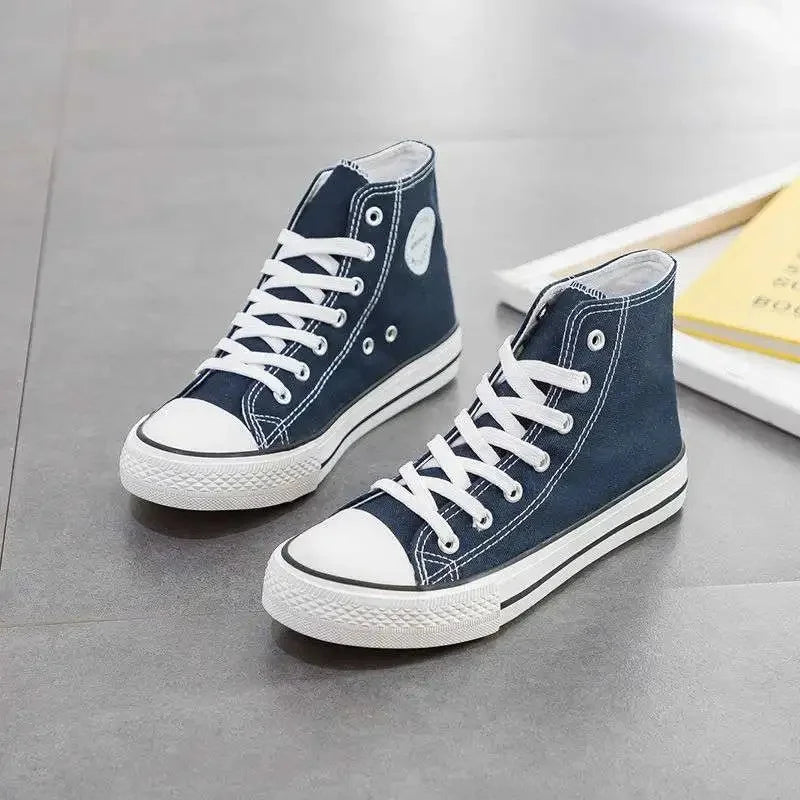 Zapatos de lona Ins de alta calidad para mujer, zapatos coreanos Ulzzang versátiles para estudiantes, primavera, nuevo estilo, cubierta de tobillo de fondo plano, zapatos con suela de goma