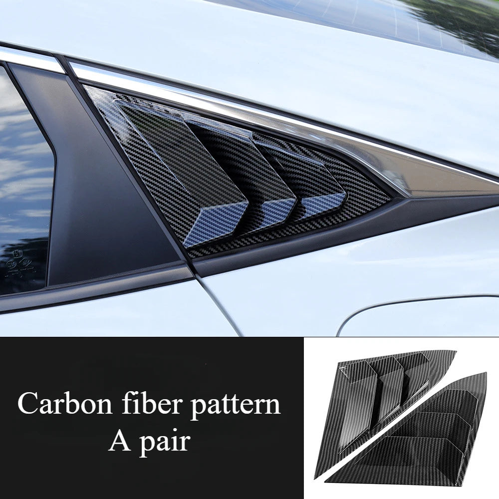 Para Honda Civic 10. a generación 2016-2020 Sedan ventana lateral trasera persianas de ventilación de aire Scoop Shades cubierta molduras persianas accesorios de carbono para coche