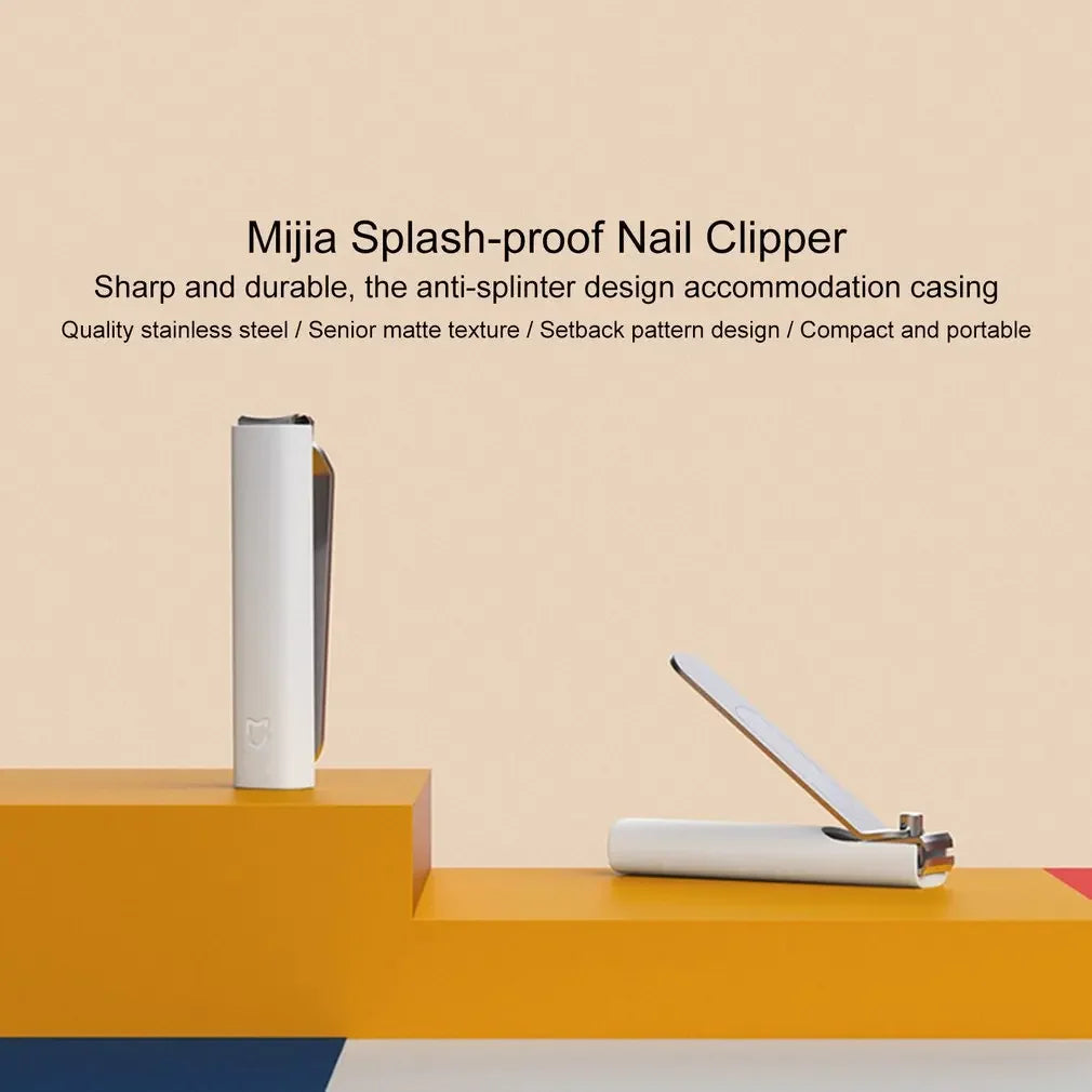 Cortauñas de acero inoxidable Xiaomi Mijia con cubierta antisalpicaduras, cortaúñas para el cuidado de pedicura, lima profesional