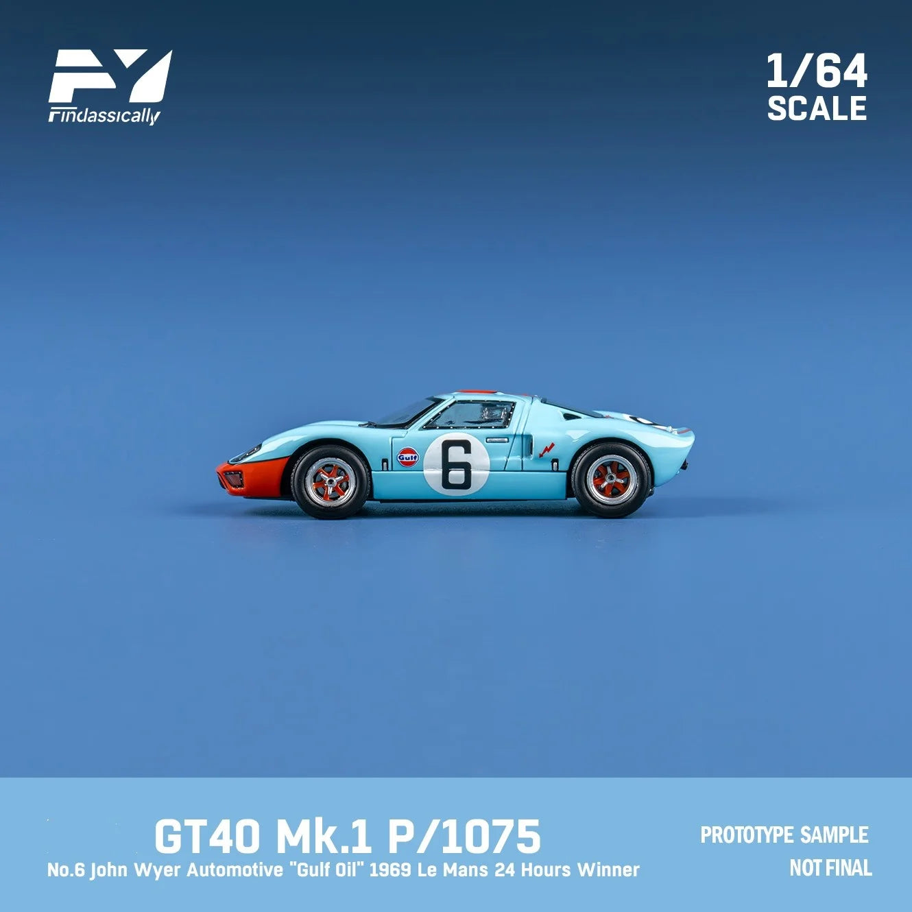 Findclassically FY 1:64 GT40 MK II GULF Color Diecast Model Car