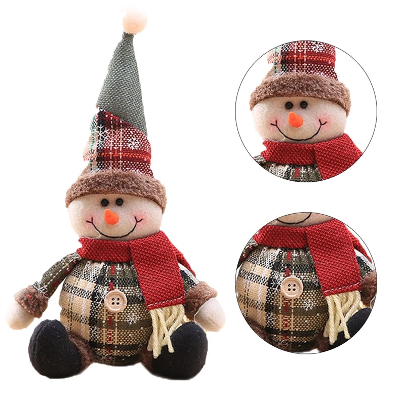Muñeco de nieve, decoración navideña para el hogar, mesa 2023, muñeco de alce, adornos navideños, Papá Noel, regalo de Feliz Año Nuevo 2024