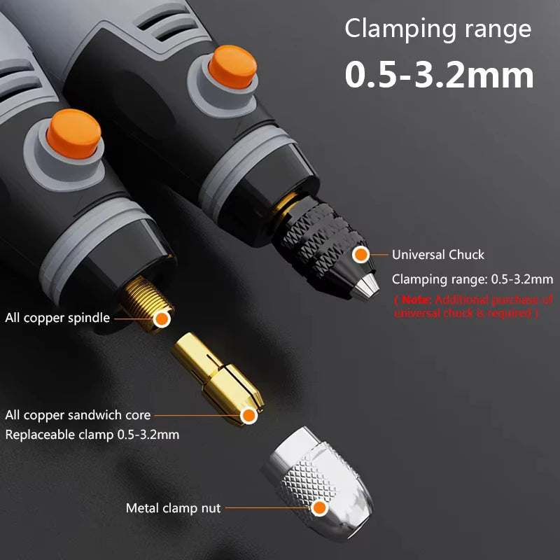 Herramienta rotativa inalámbrica USB de 35W Dremel DIY Mini taladro pluma de grabado eléctrico 3 velocidades Mini juego de taladro inalámbrico 8500r-21000r/min