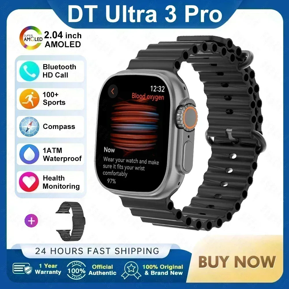 2025 nuevo reloj inteligente con memoria de 32GB para hombres y mujeres NFC Bluetooth llamada reproducción de música carga inalámbrica deporte Fitness SmartWatch