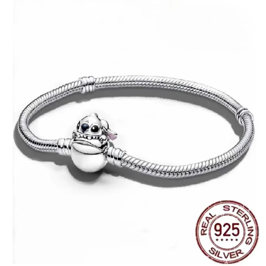 Pulsera de hueso de serpiente de Spider Man de plata de ley 100% S925, adecuada para pulsera Pandora, regalo de joyería de moda para mujer bi