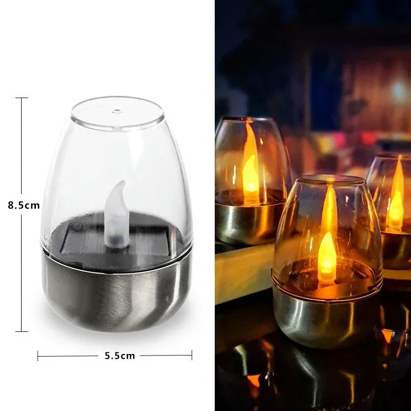 Velas solares LED, luz nocturna recargable sin llama para decoración de jardín, fiesta de boda, lámpara de velas solares impermeables para exteriores