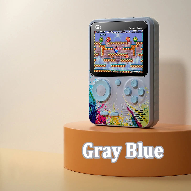 Consola de juegos portátil Retro G5 con 500 juegos clásicos, Gamepad portátil con pantalla de 3,0 pulgadas, batería recargable de 1020mAH, Color Macaron