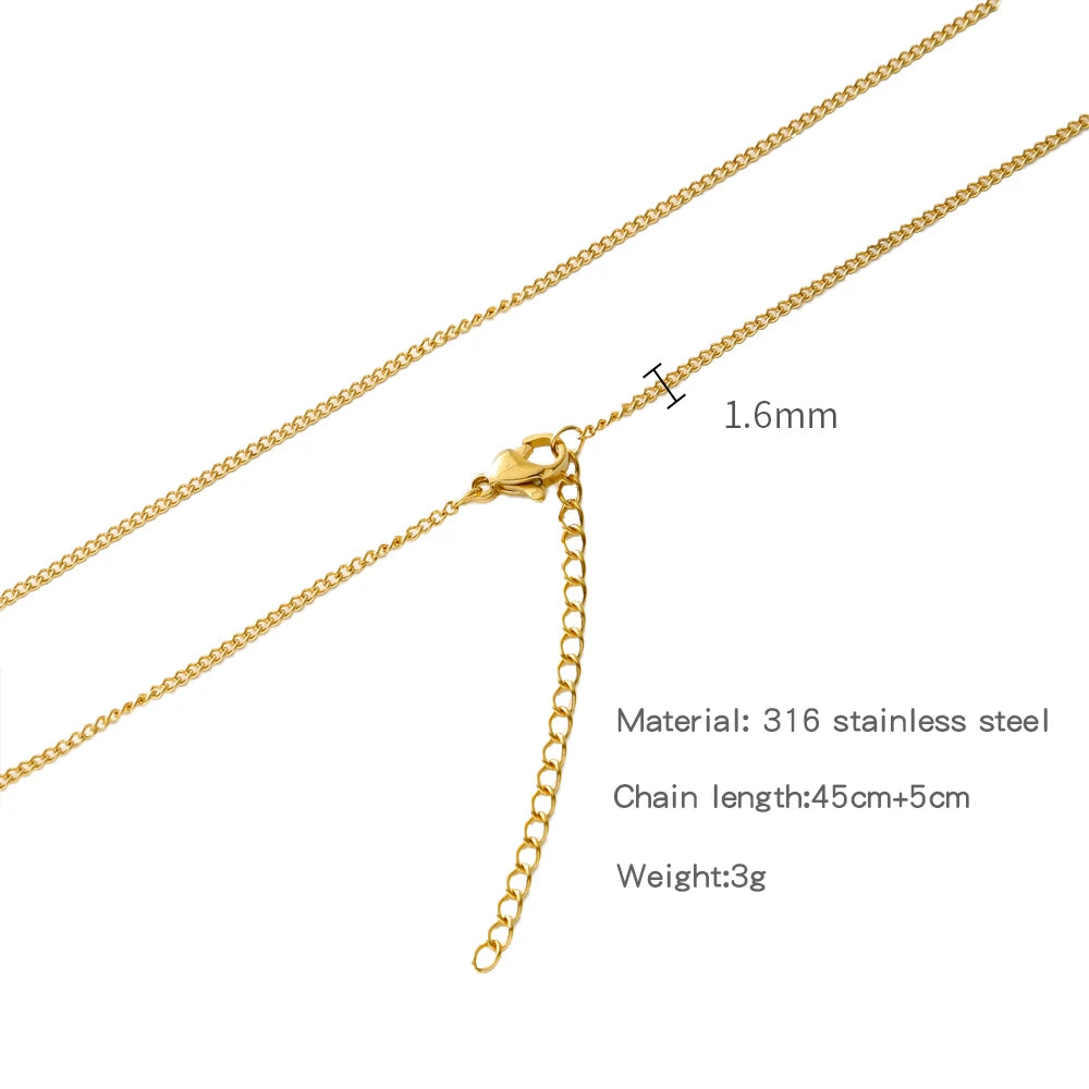 HIYEE-collar de cadena de eslabones de cuerda con cuentas en forma de O para mujer, bola de serpiente de acero inoxidable, regalo de joyería, accesorios Diy de Color dorado