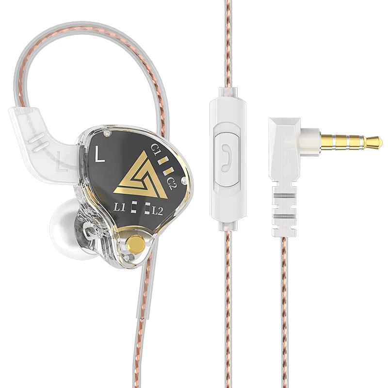 Auriculares con cable QKZ AK6 de cobre HiFi, auriculares estéreo para carreras y deportes, auriculares con micrófono 3,5mm