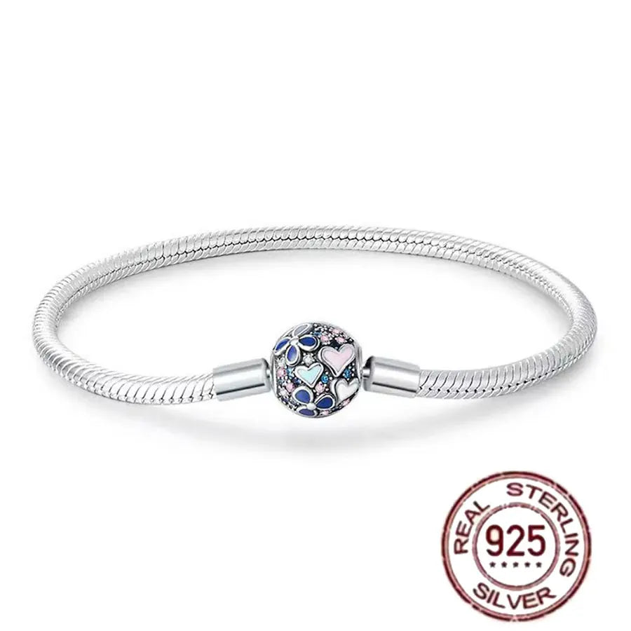 Pulsera de hueso de serpiente de Spider Man de plata de ley 100% S925, adecuada para pulsera Pandora, regalo de joyería de moda para mujer bi
