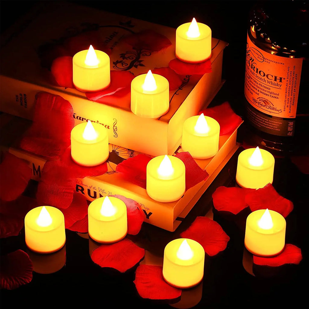 Vela LED con batería, vela de té sin llama, lámpara de vela falsa, boda, fiesta de cumpleaños, decoración del hogar, candelabro