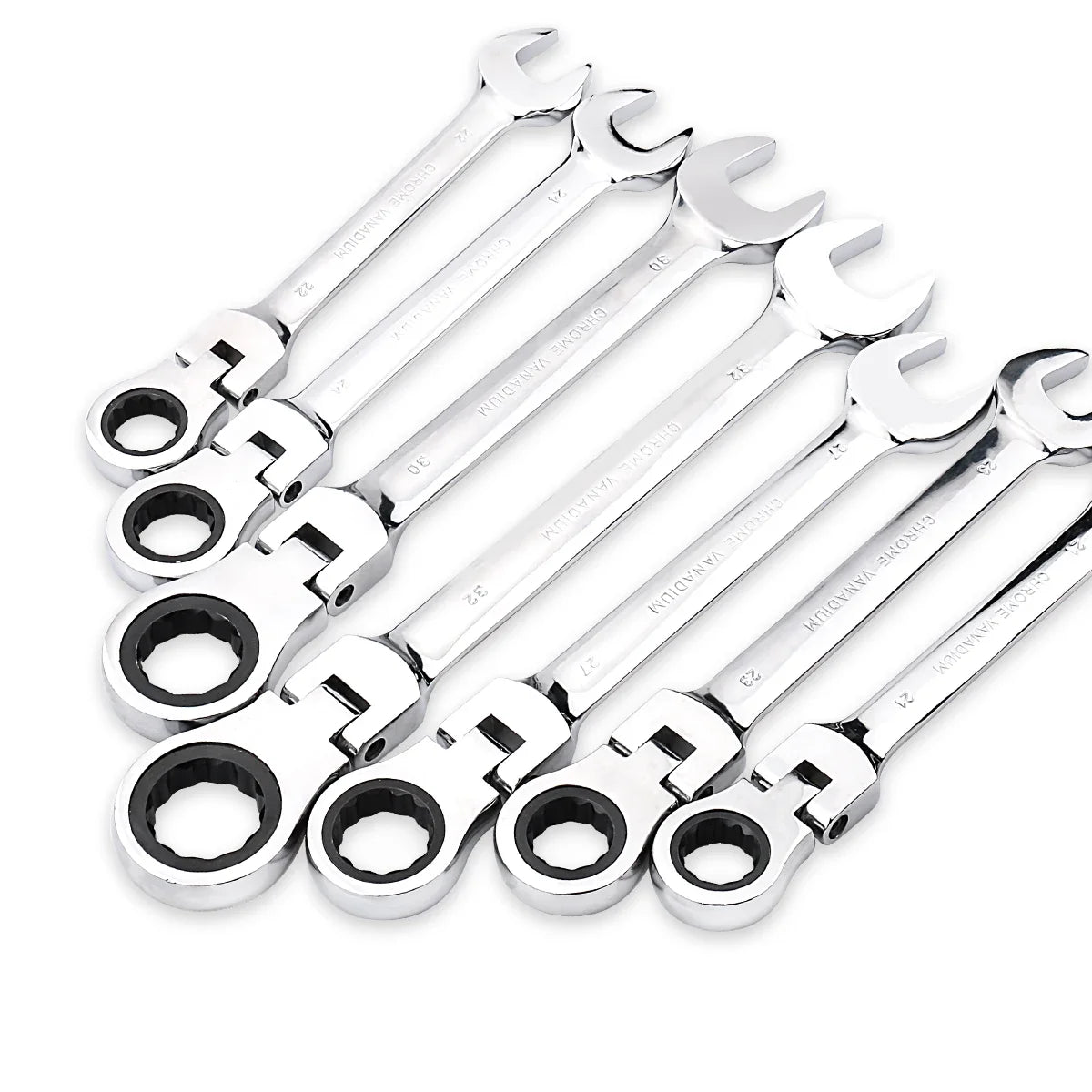 Llave de trinquete de llaves, juego de llaves, herramienta manual, trinquete de 72 dientes, cabezal Flexible, acabado de espejo, 6mm-27mm, reparación de automóviles y hogares, 1 Uds.