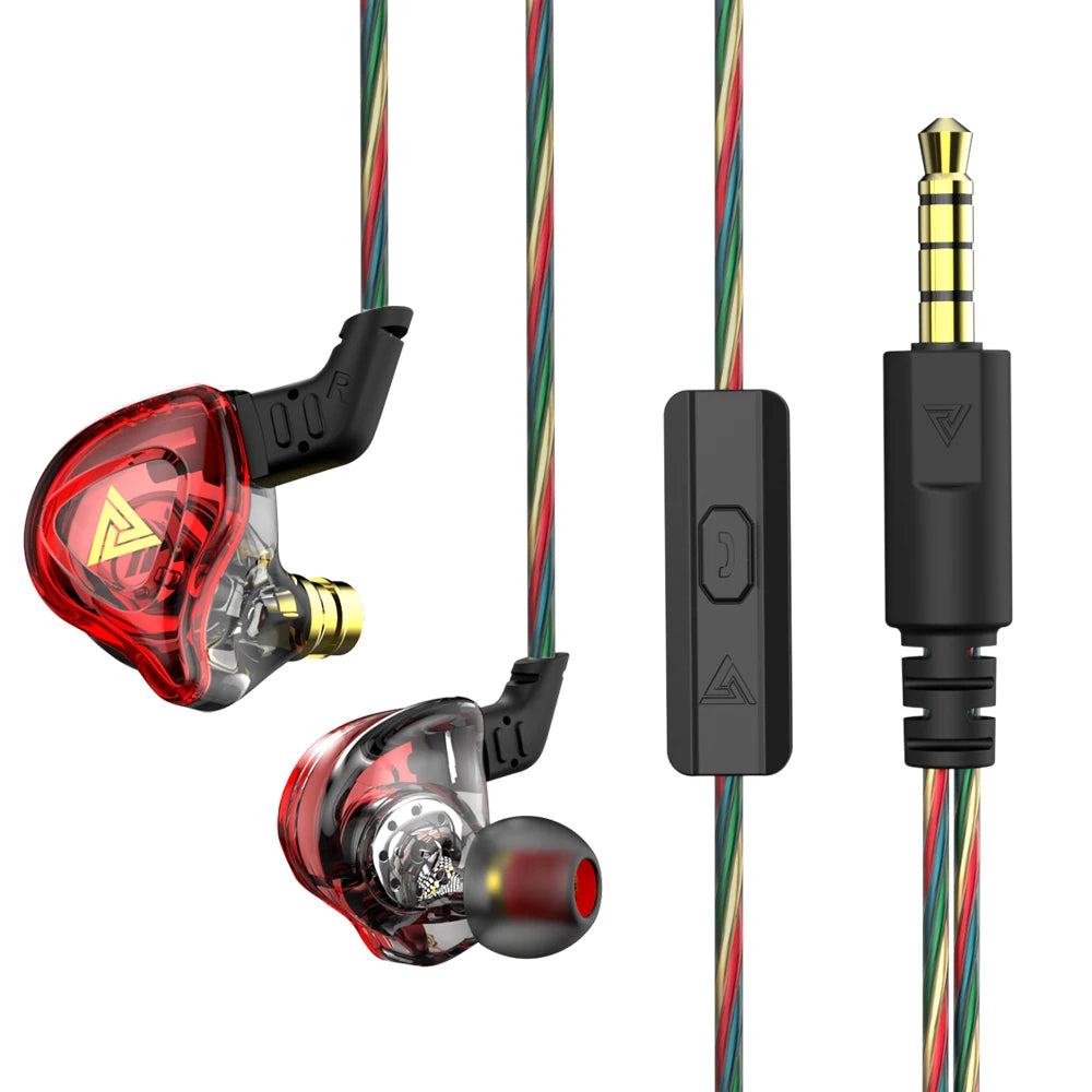 Auriculares con cable QKZ AK6 de cobre HiFi, auriculares estéreo para carreras y deportes, auriculares con micrófono 3,5mm