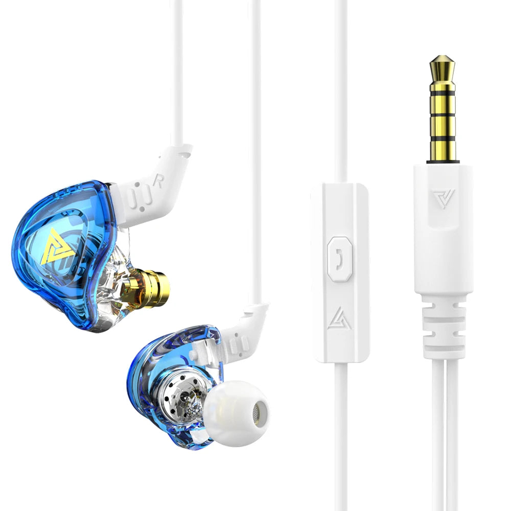 Auriculares con cable QKZ AK6 de cobre HiFi, auriculares estéreo para carreras y deportes, auriculares con micrófono 3,5mm