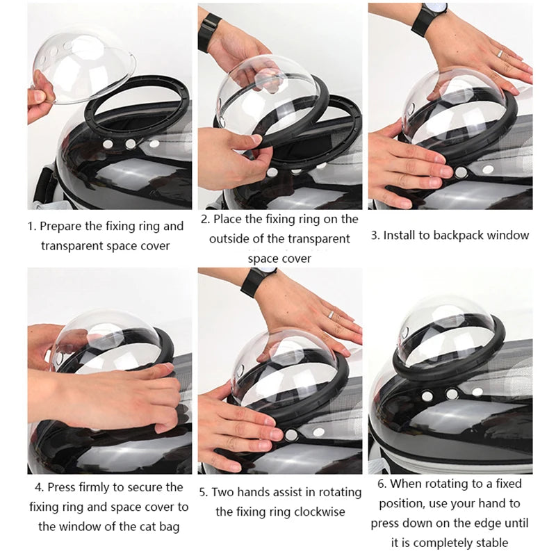 Bolsa de transporte para Gato, mochilas espaciales para mascotas, mochila transparente portátil transpirable, bolsas de cápsulas espaciales para transporte de cachorros y perros