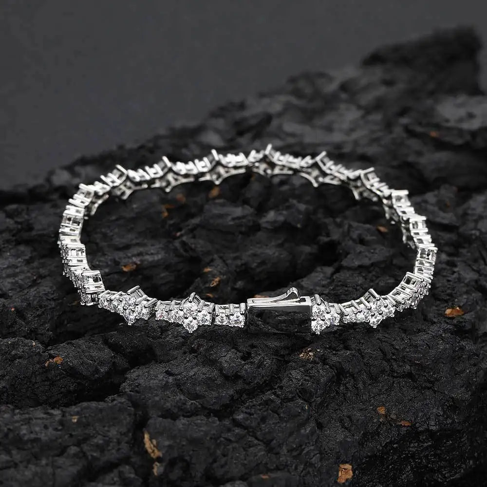Pulsera de tenis de circonita cúbica helada, pulseras en capas, cosas de moda para hombres y mujeres