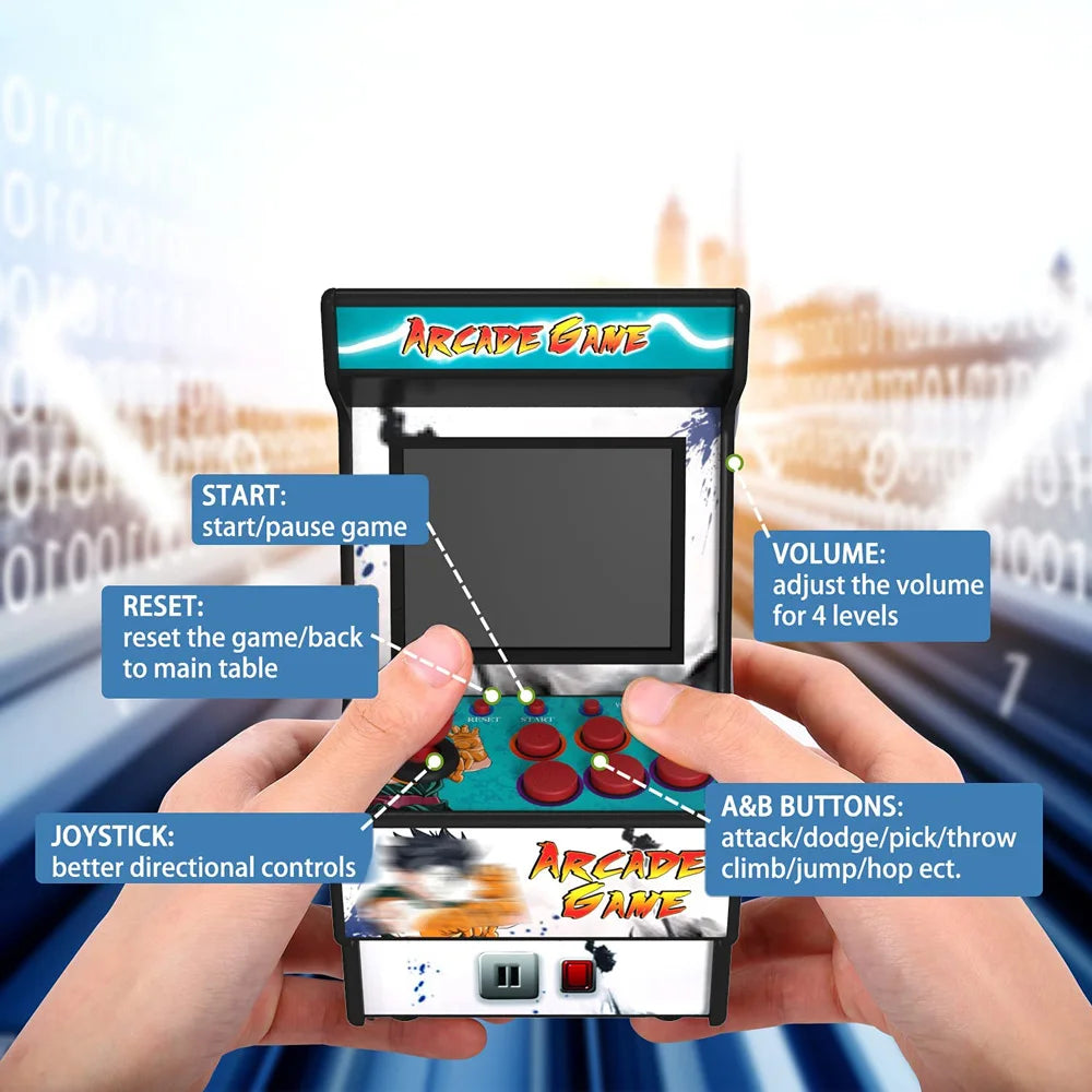 Mini consola de juegos portátil Arcade, pantalla de 2,8 pulgadas integrada en 156 juegos Retro, consola de videojuegos portátil de 16 bits para salida AV Sega