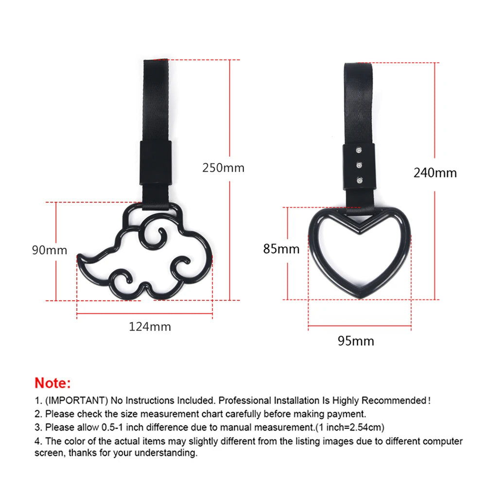 Correa de mano con mango de autobús y tren JDM, 1 Uds., anillo Tsurikawa, estilo de corazón, correa con abalorio de deriva, accesorios para automóvil, correa para coche
