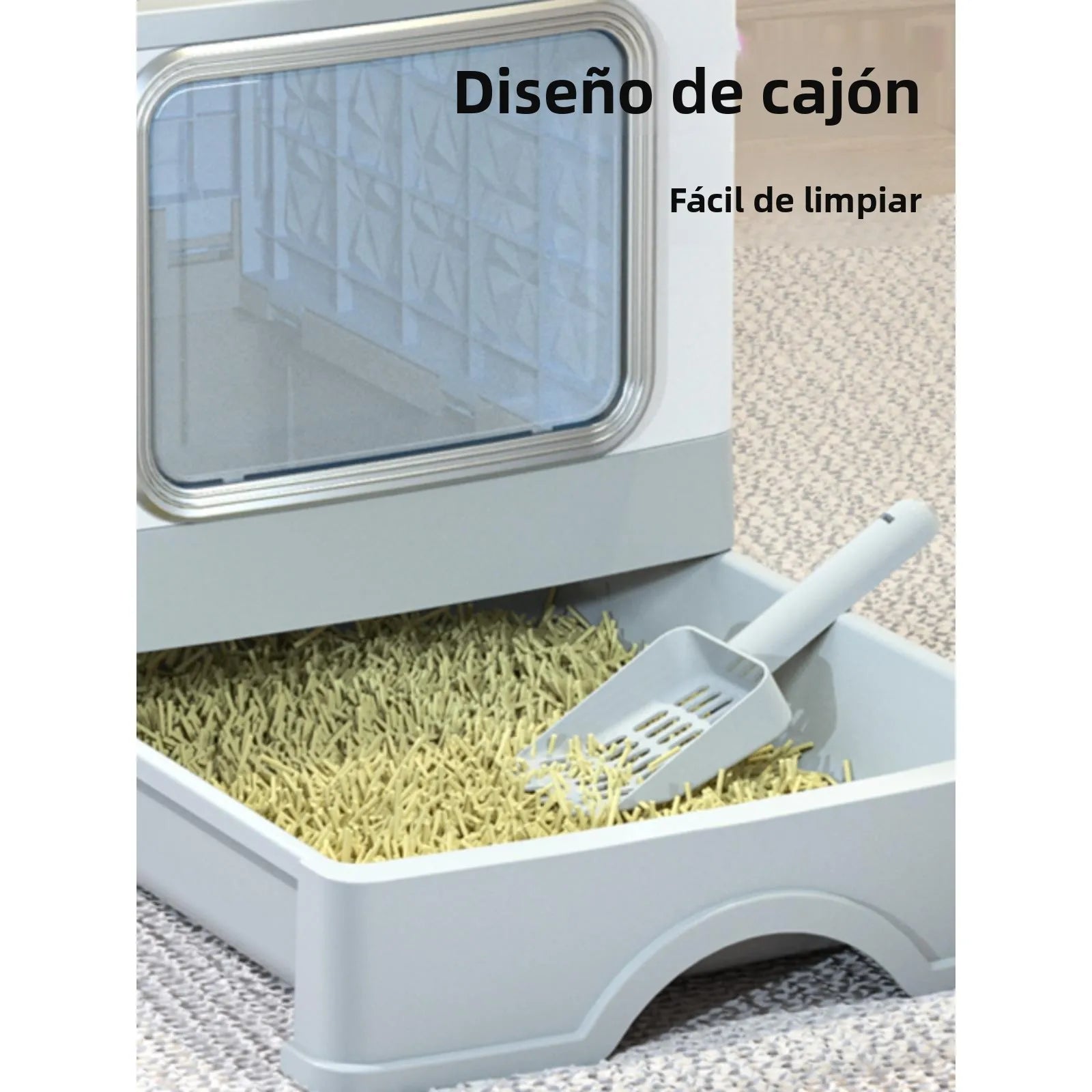Caja de Arena igente para Gatos Tamaño XL, Cletamente Cerrada, Antiolor, Fácil de Limpiar, Bandeja de Arena para Gati...