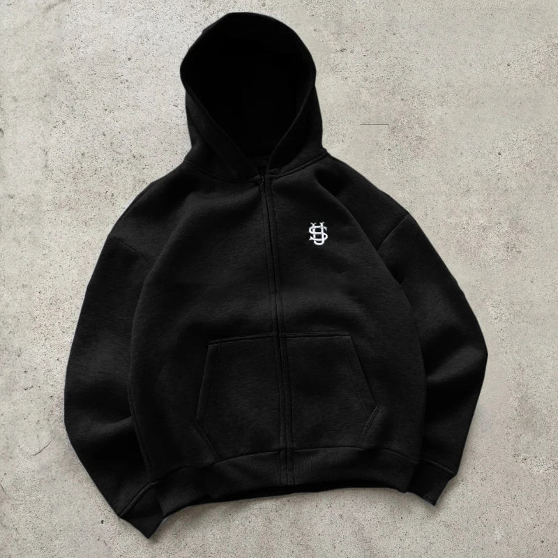 Pantalones deportivos holgados informales, sudadera con letras bordadas Y2K, traje para hombre, Harajuku, traje deportivo de calle retro de hip hop para las cuatro estaciones