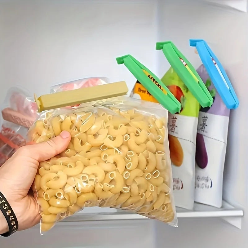 5/10/20 piezas Clips de sellado coloridos almacenamiento de cocina sello de aperitivos de alimentos Clips de bolsa de sellado abrazadera selladora de bolsas de aperitivos de mantenimiento fresco al azar