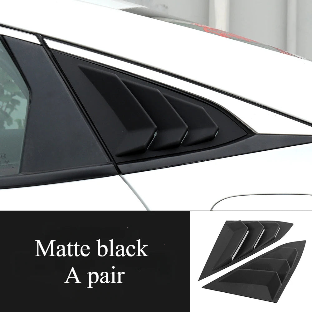 Para Honda Civic 10. a generación 2016-2020 Sedan ventana lateral trasera persianas de ventilación de aire Scoop Shades cubierta molduras persianas accesorios de carbono para coche