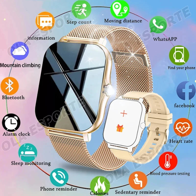 Reloj inteligente para deportes al aire libre, llamada inalámbrica, recordatorio de información, cambio de papel tapiz, reloj inteligente resistente al agua para hombres y mujeres 2025