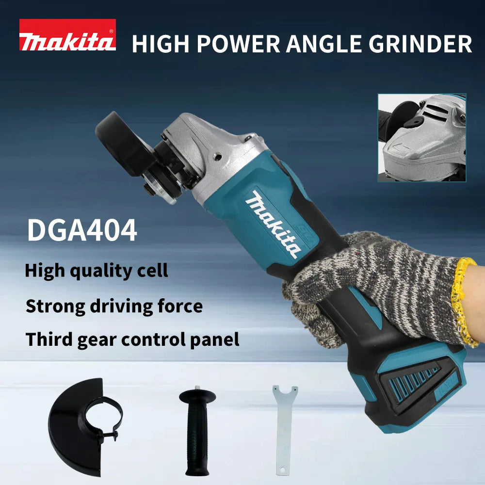 Amoladora angular eléctrica sin escobillas Makita, máquina cortadora recargable, pulidora de alta potencia de 18V para batería Makita