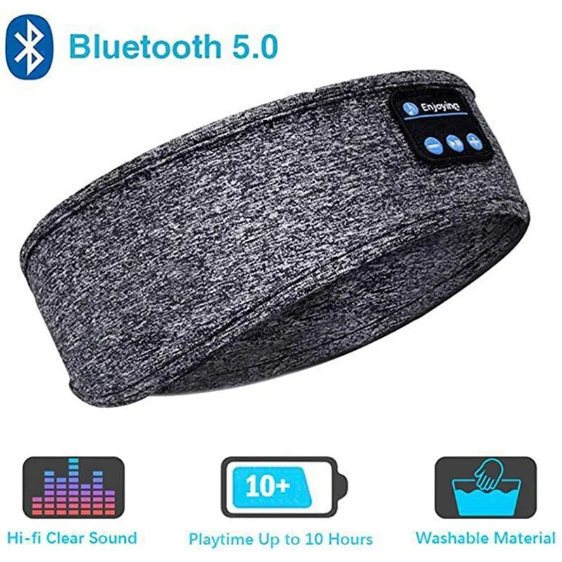 Fone-Auriculares deportivos inalámbricos con Bluetooth, diadema elástica para dormir, máscara de ojos para música