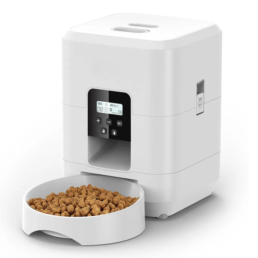 Comedero inteligente para mascotas, alimentador automático para gatos, máquina de comida lenta para perros con dispensador automático de comida para gatos cuantitativo temporizado, tazón para perros y gatos