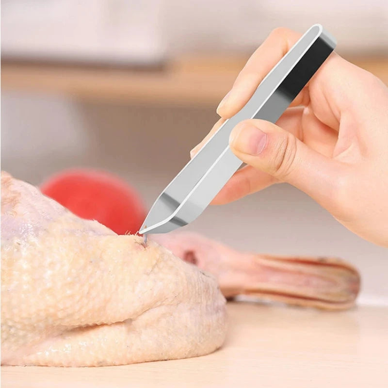 Pinzas de hueso de pescado de acero inoxidable 430, pinzas extractoras, pinzas para desplumar huesos de pescado, utensilios de cocina, 1 Uds.