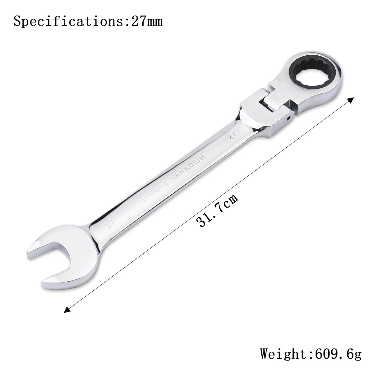 Llave de trinquete de llaves, juego de llaves, herramienta manual, trinquete de 72 dientes, cabezal Flexible, acabado de espejo, 6mm-27mm, reparación de automóviles y hogares, 1 Uds.