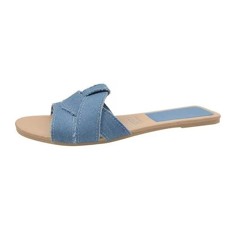 Zapatillas de moda para mujer, Sandalias planas sexys, informales, para playa y arena, elegantes, 2024