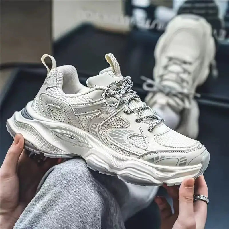 Zapatos de malla transpirables para hombre, calzado deportivo informal de otoño con parte inferior uesa, zapatos de moda pa...